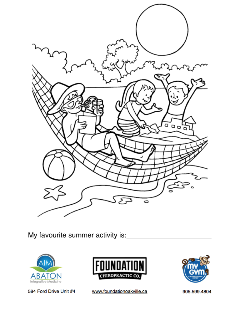 Promotional image for Foundation Chiropractic Co's summer colouring contest giveaway