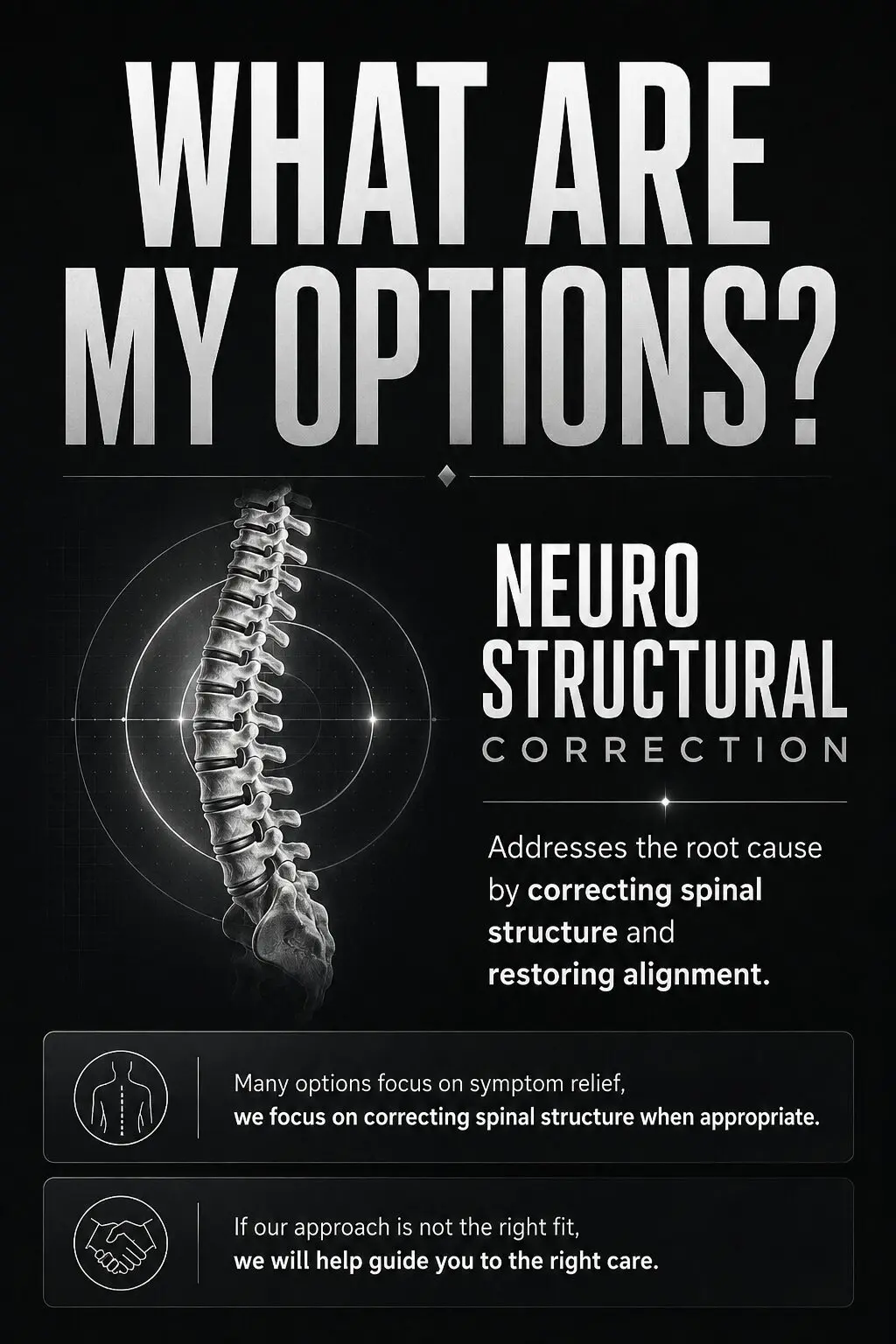 Chart showing different chiropractic treatment options