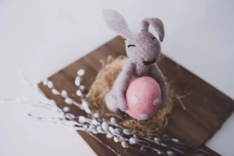 Close-up of an Easter bunny with a blurred background