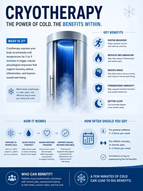 Patient receiving cryotherapy treatment in a clinical setting