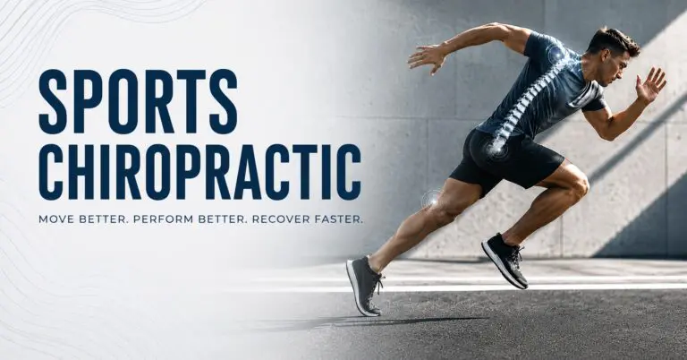 Banner showing a sports chiropractor treating an athlete