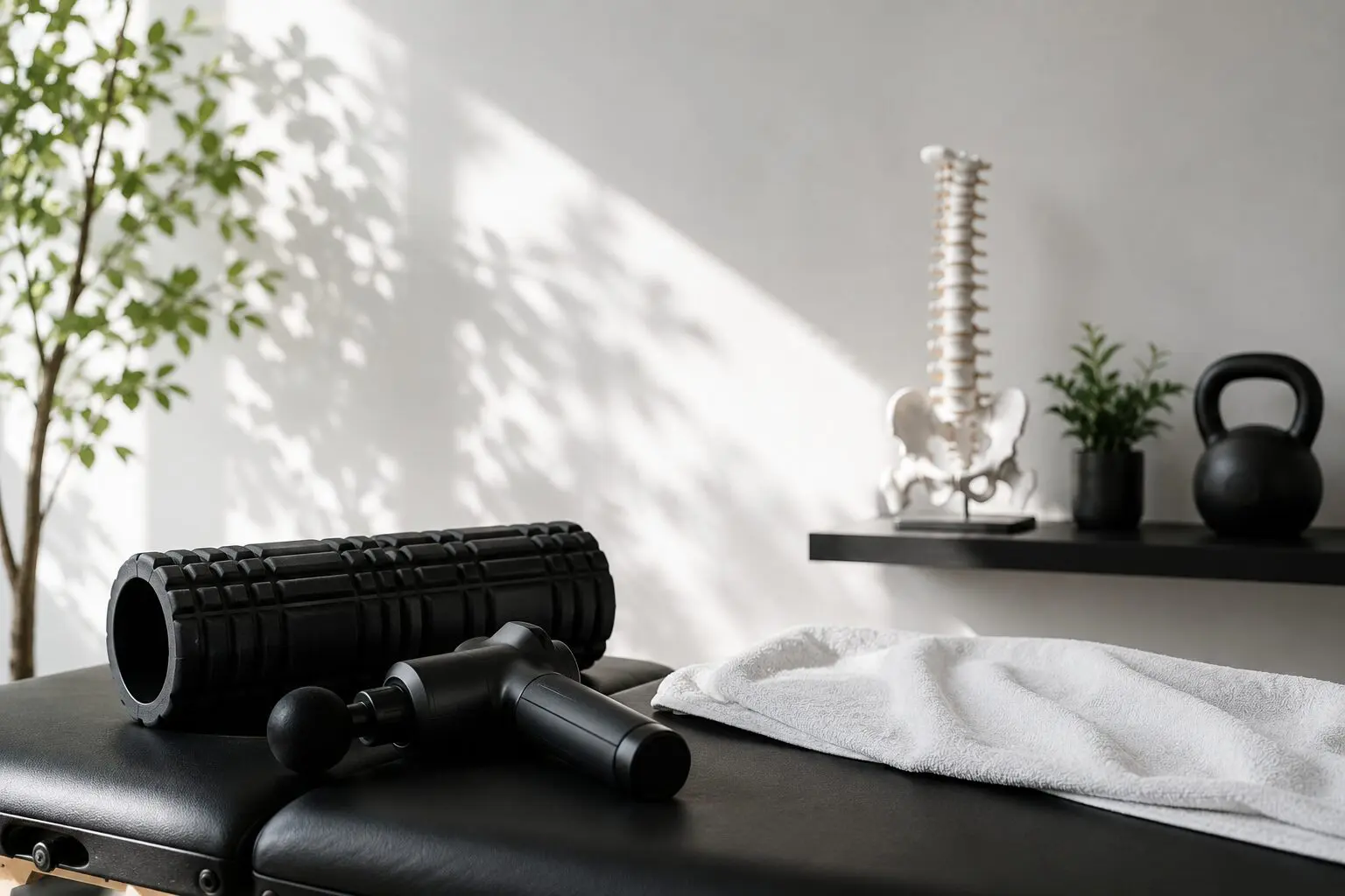 Sports chiropractor adjusting athlete in clinic
