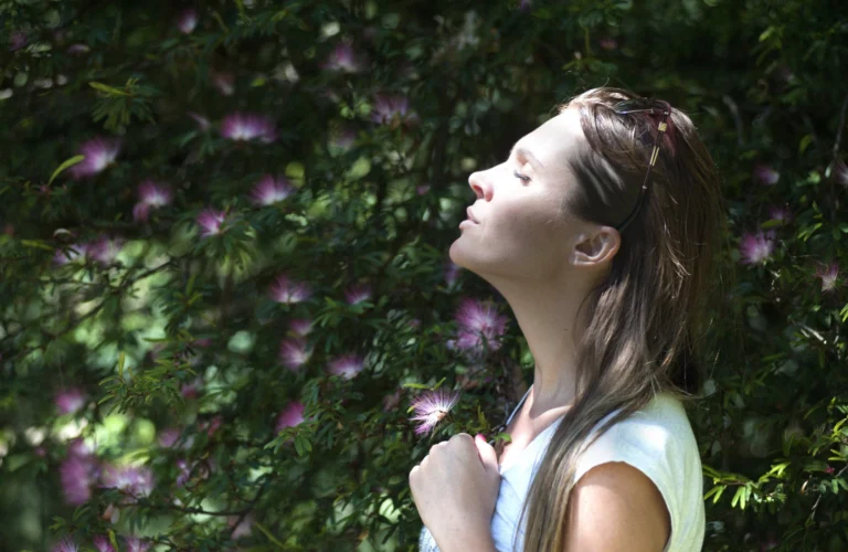 Screenshot showing instructions for a breathing exercise