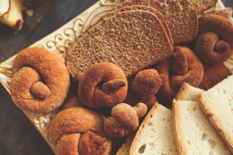 Freshly baked homemade bread loaf on a wooden board